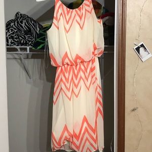 Peach and Cream Chevron dress
